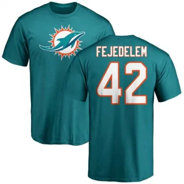 Aqua Men's Clayton Fejedelem Miami Dolphins Logo T-Shirt -