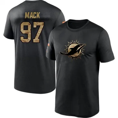 Black Men's Isaiah Mack Miami Dolphins 2020 Salute To Service Performance T-Shirt