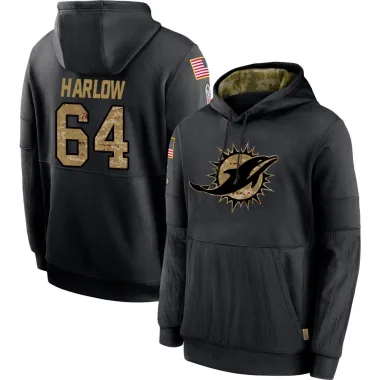 Black Men's Sean Harlow Miami Dolphins 2020 Salute to Service Sideline Performance Pullover Hoodie