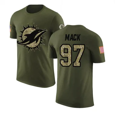 Olive Men's Isaiah Mack Miami Dolphins Salute to Service T-Shirt