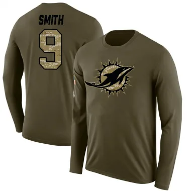 Olive Men's Jonnu Smith Miami Dolphins Salute to Service Sideline Long Sleeve T-Shirt