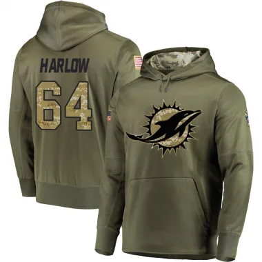 Olive Men's Sean Harlow Miami Dolphins Salute to Service Pullover Hoodie